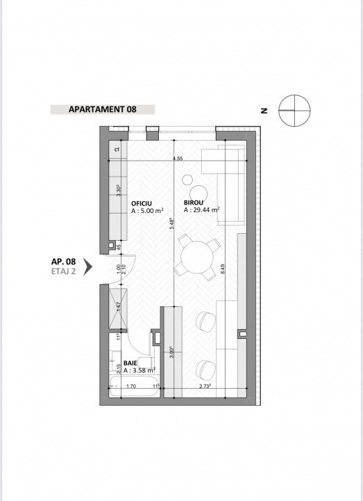 Comision 0%.Apartament 38 mp semifinisat – zonă Andrei Mureșanu