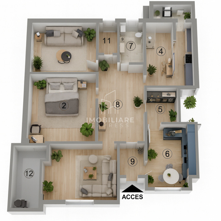 4 camere Andrei Mureșanu-Piata Cipariu-Garaj