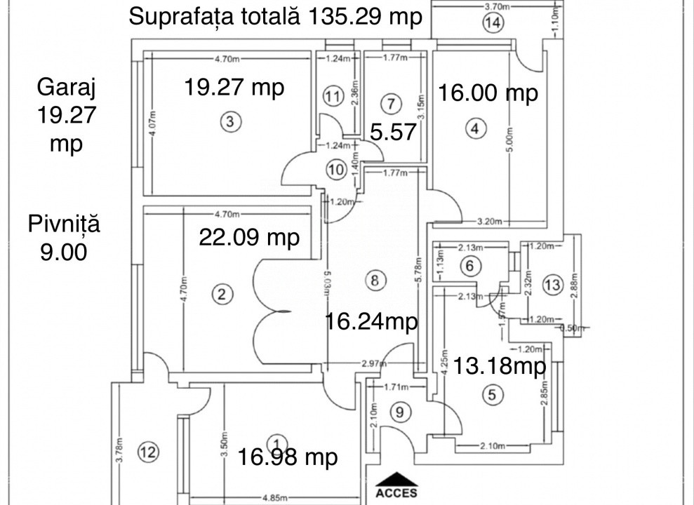 4 camere Andrei Mureșanu-Piata Cipariu-Garaj