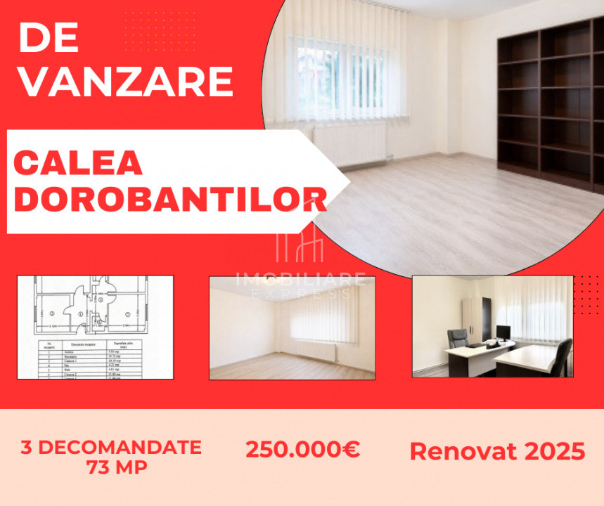 Renovat 2025 | Apartament 3 decomandate | Dorobantilor 
