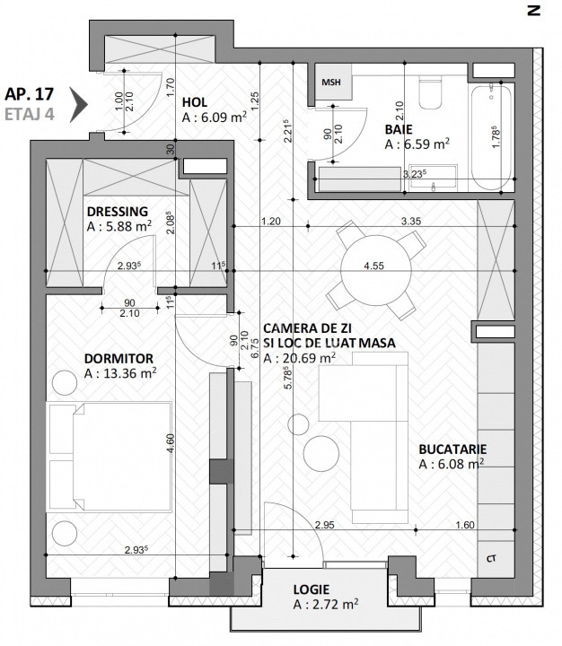 0% Apartament 58 mp Centru  Bloc nou 2025 