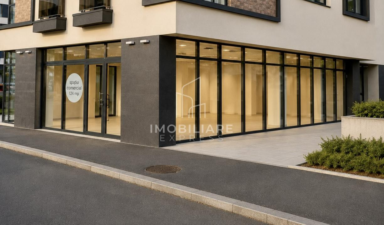 Spațiu comercial premium | 124 mp | Imobil nou | Zonă centrală