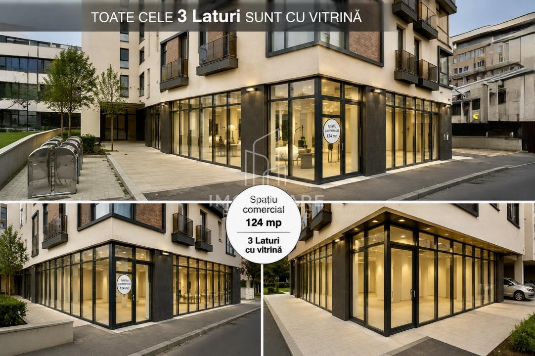 Spațiu comercial premium | 124 mp | Imobil nou | Zonă centrală