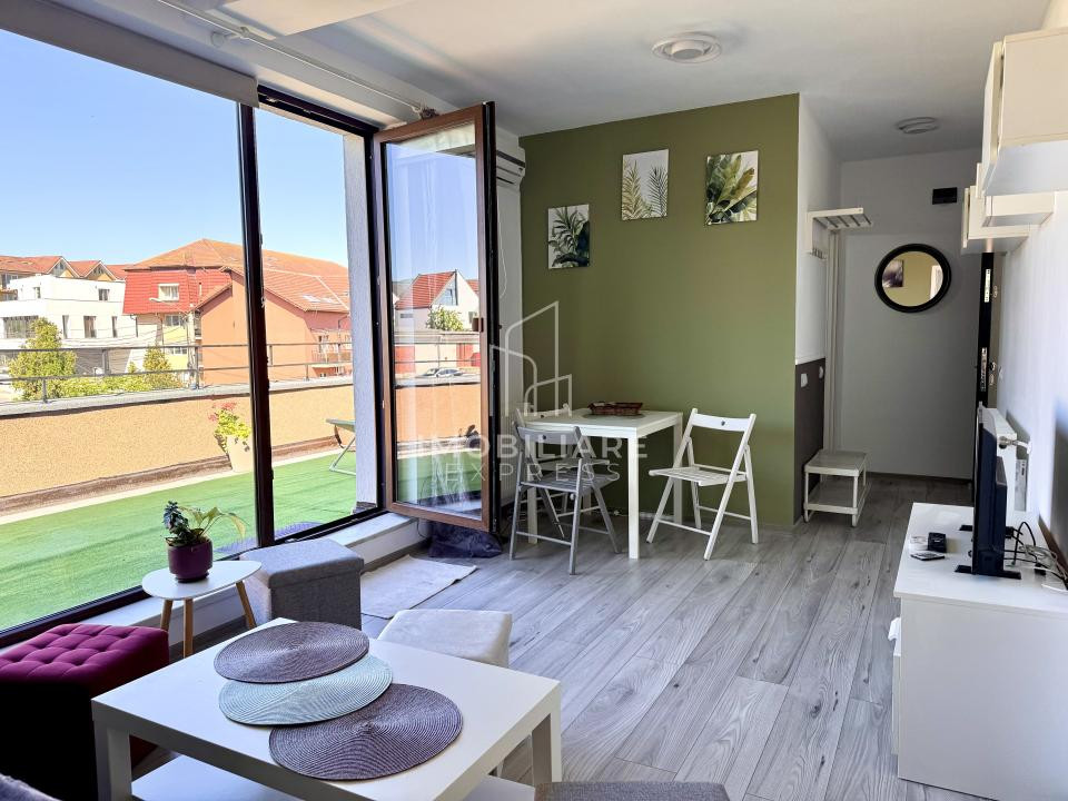 Apartament 2 camere, terasă panoramică, parcare Bună Ziua / Fagului