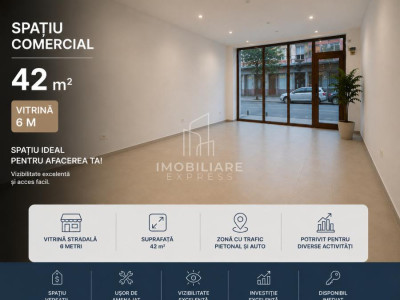 Spațiu comercial 42 mp cu vitrină 