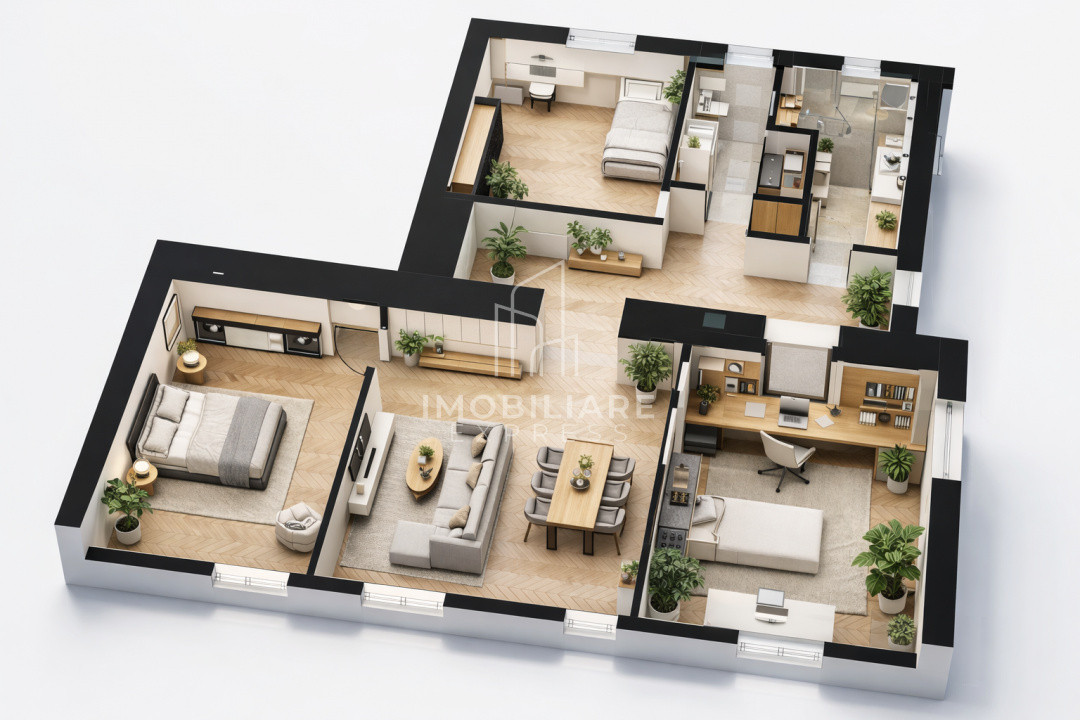 Apartament semifinisat avansat – 120 mp SEMICENTRAL.