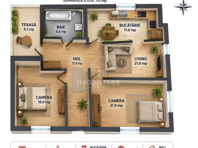 Casă individuală cu teren 550 mp și front stradal excepțional de peste 55 m 