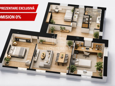 Apartament semifinisat 4 camere – 120 mp SEMICENTRAL.