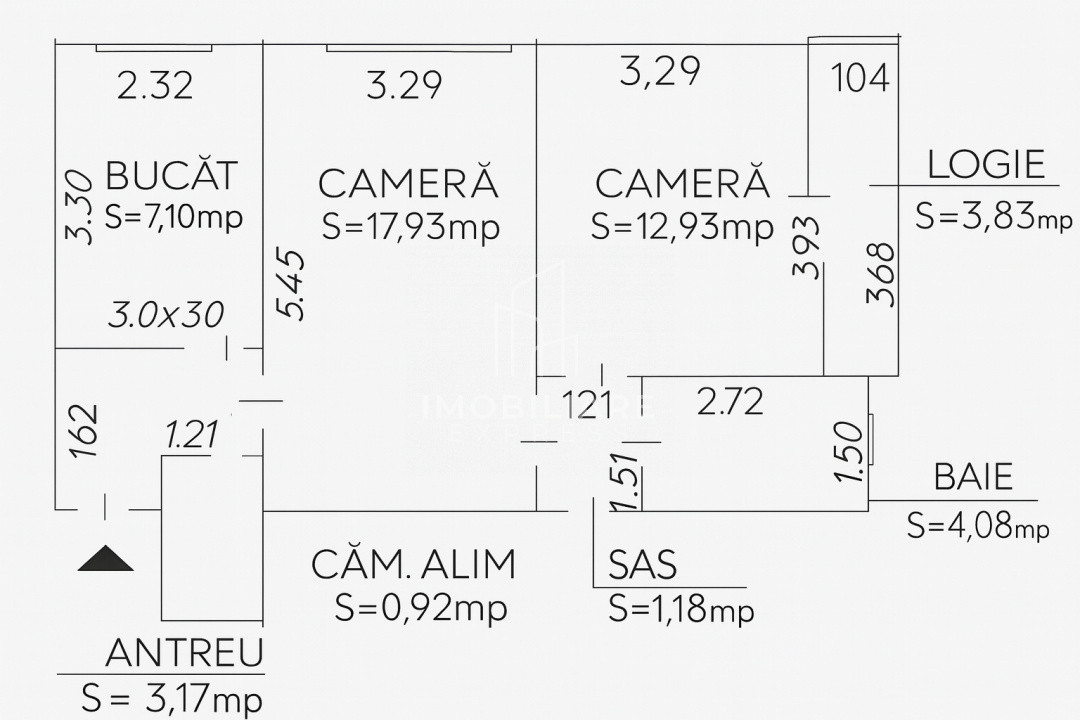 Apartament Semicentral cu 2 camere